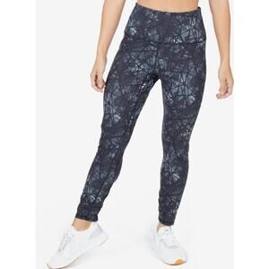 SPYDER ACTIVE Womens Athletic Legging Pants High Rise Black Gray Size Large NWT